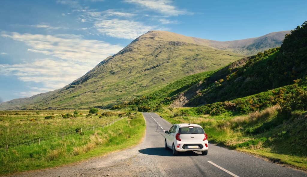 car driving on the isle of skye